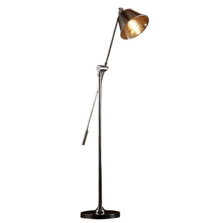 Winslow Floor Lamp in Antique Brass or Silver Emac & Lawton Lighting