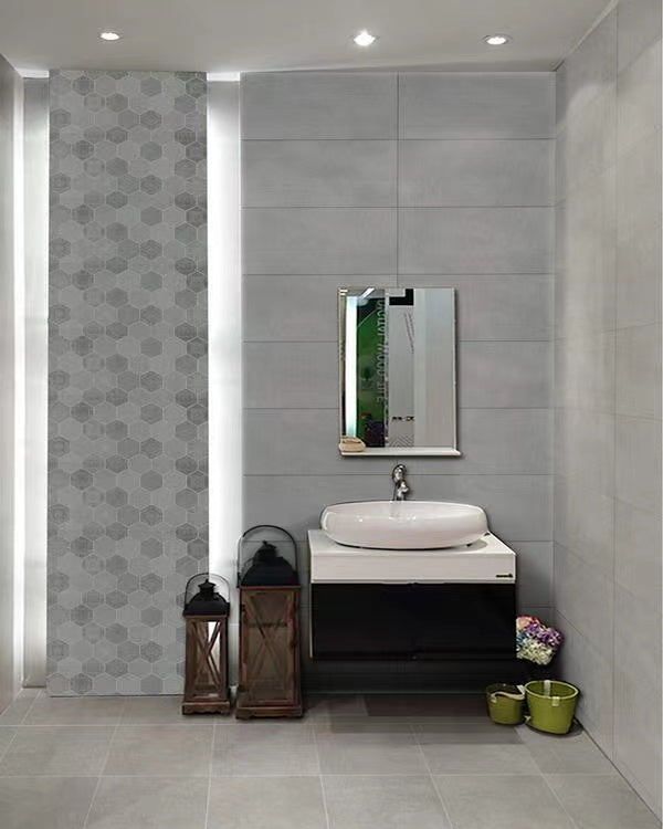 Delphi Grey Décor Matt Ceramic Tile 300 x 600