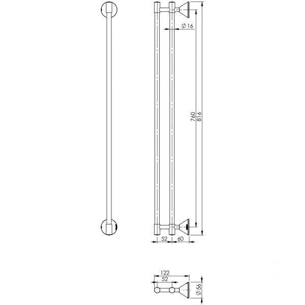 Ivy Double Towel Rail 760mm