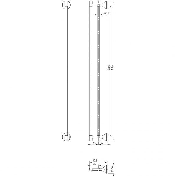 Ivy Double Towel Rail 900mm