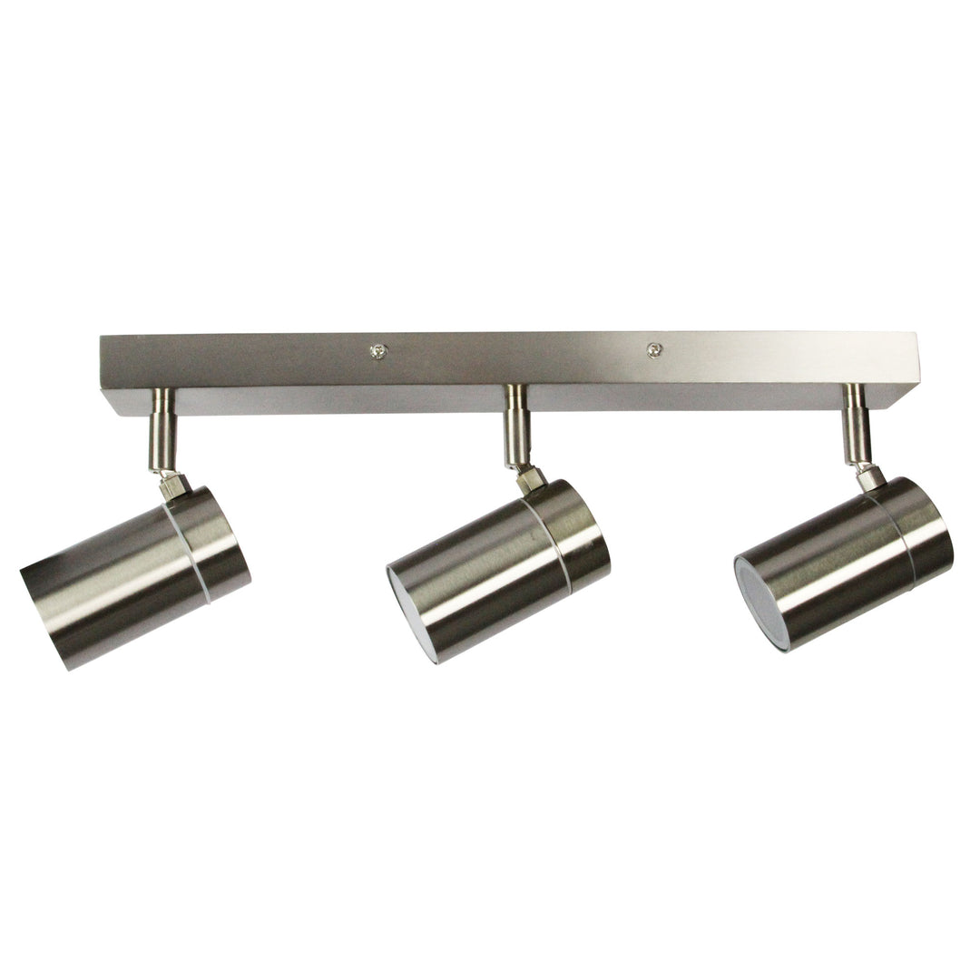 ZETA Triple Stainless Steel LED Ready Spotlight | 45cm Adjustable Light