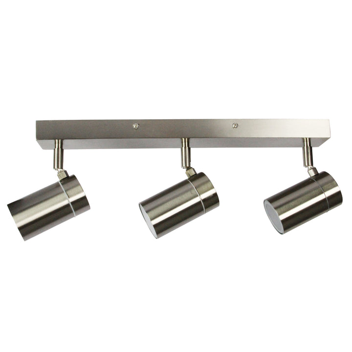 ZETA Triple Stainless Steel LED Ready Spotlight | 45cm Adjustable Light