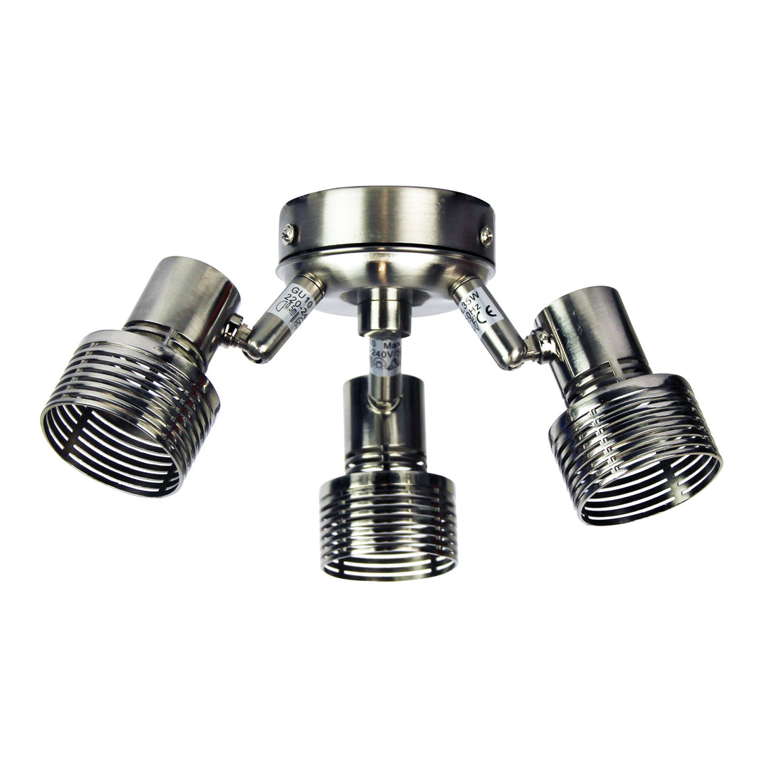 ZIP Fan Light Chrome | Adjustable 3-Light Spotlight for Ceiling Fans