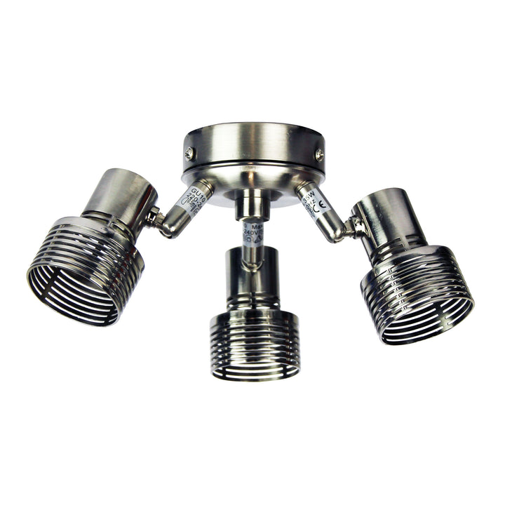 ZIP Fan Light Chrome | Adjustable 3-Light Spotlight for Ceiling Fans