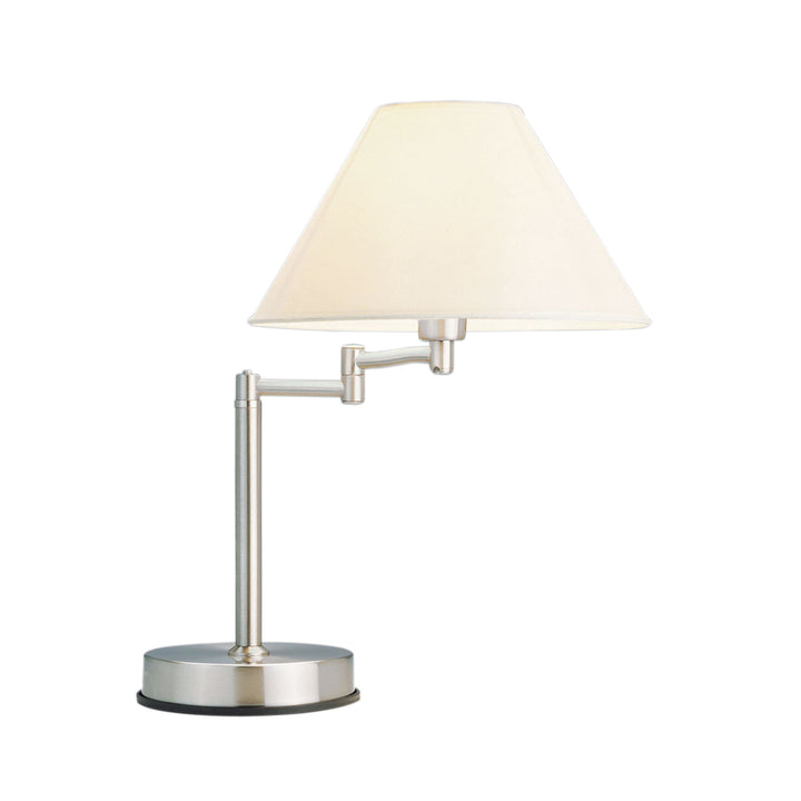 ZOE On-Off Touch Lamp | Brushed Chrome & White Shade