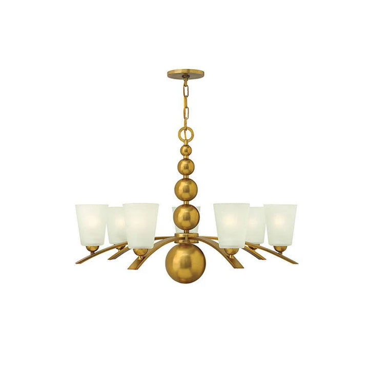 Zelda 5Lt/7Lt/8Lt Chandelier E27 in Polished Nickel and Vintage Brass Elstead Lighting - ELS.HK-ZELDAX-PN, ELS.HK-ZELDAX-VS