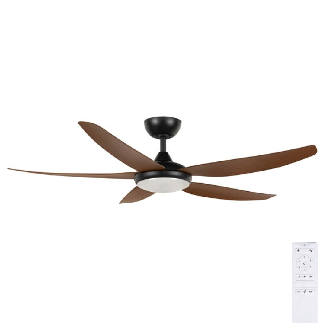56″ Amari DC Ceiling Fan White, Black with Light 21725/XX Brilliant Lighting