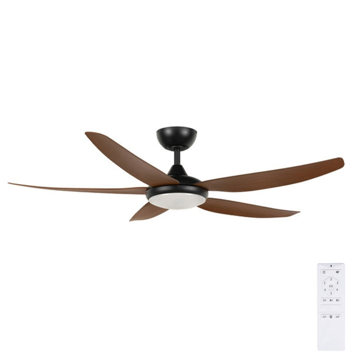 56″ Amari DC Ceiling Fan White, Black with Light 21725/XX Brilliant Lighting