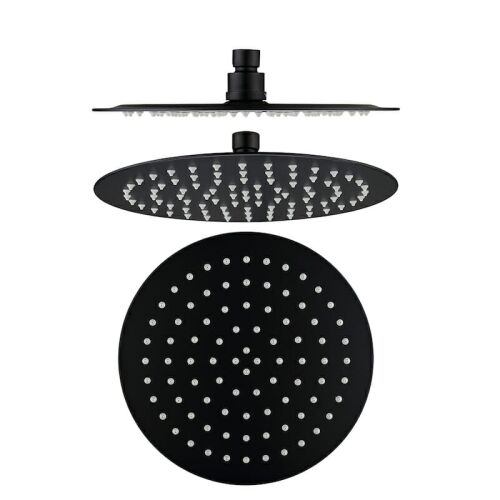 Fiona Slim 25cm Shower Head S/S Black