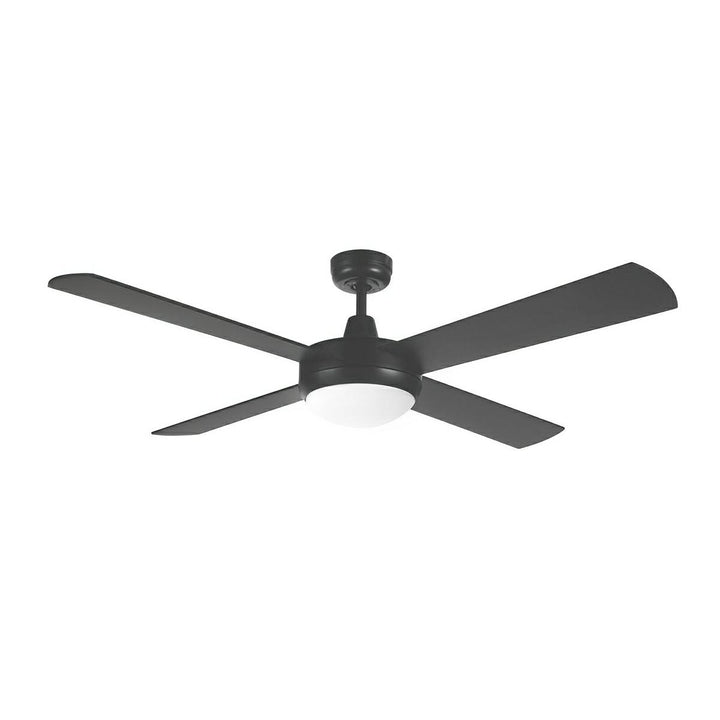 52″ Tempest AC Ceiling Fan White, Black, Brushed Aluminium with Light 20580/XX Brilliant Lighting