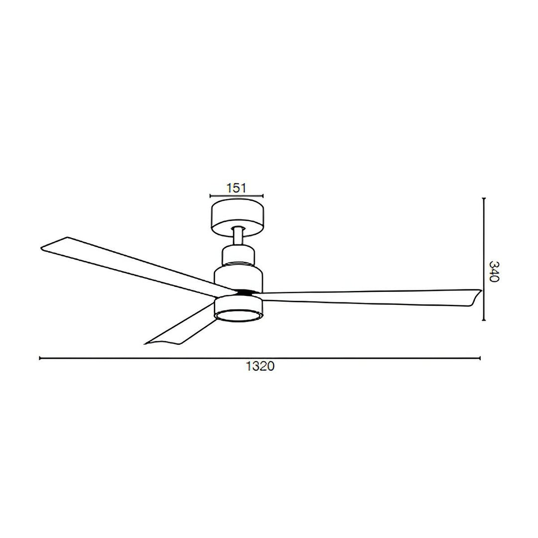 52" Joli DC Ceiling Fan White with Light 22196/05 Brilliant Lighting