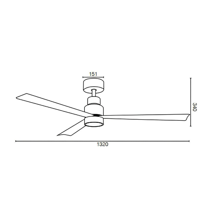 52" Joli DC Ceiling Fan White with Light 22196/05 Brilliant Lighting