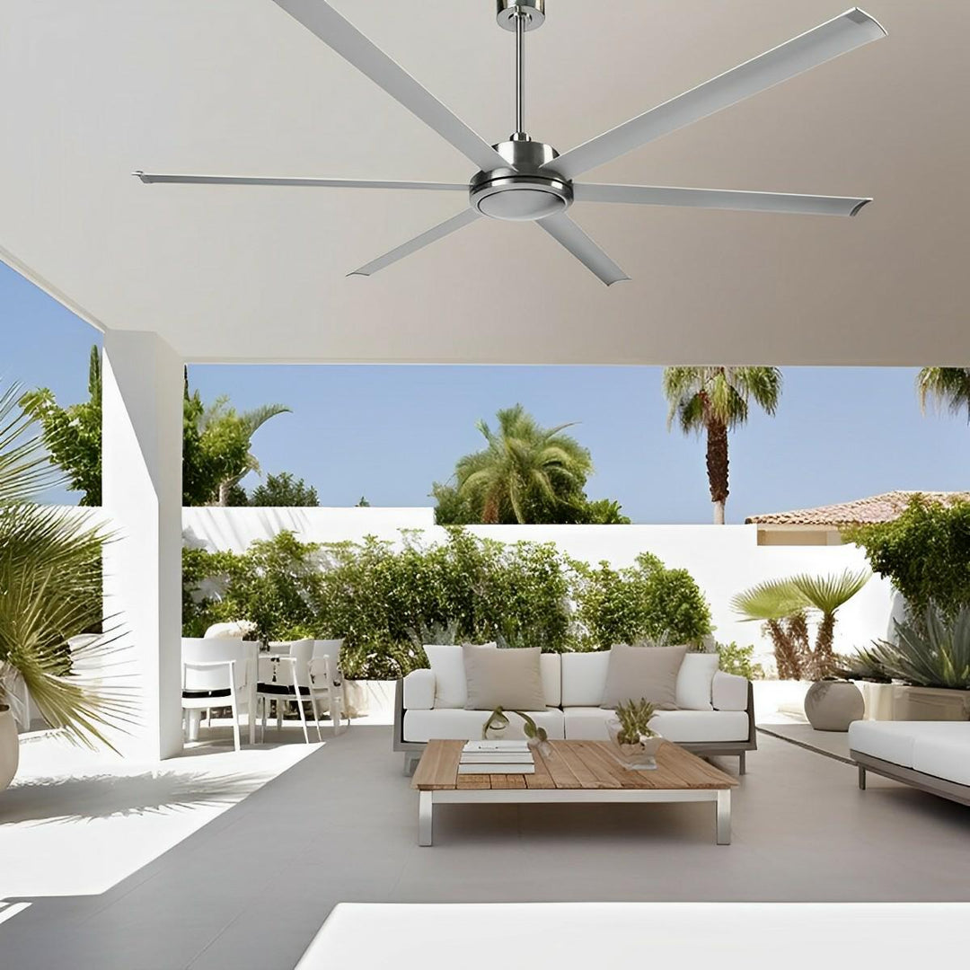 120" Colossus II DC Ceiling Fan in Black, White, Satin Nickel Brilliant Lighting