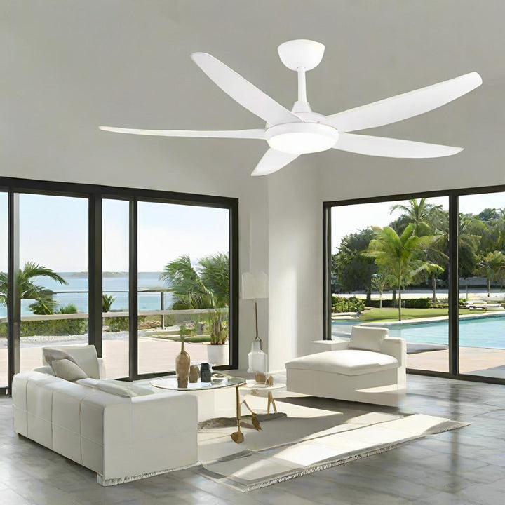 56″ Amari DC Ceiling Fan White, Black with Light 21725/XX Brilliant Lighting