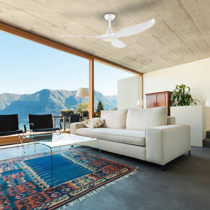 60″ Noosa DC Ceiling Fan Black, White, Titanium with Light 202972, 202973, 204749 Eglo Lighting