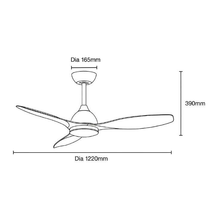 48" Elite Smart WIFI DC Ceiling Fan Black, White, Black/Walnut with Light MEDC1233 Martec Lighting