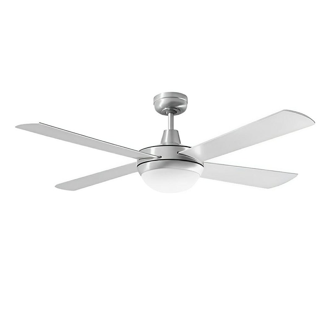 52" Lifestyle AC Ceiling Fan Brushed Aluminium, Matt Black, White with 2xE27 Light DLS1344 Martec Lighting