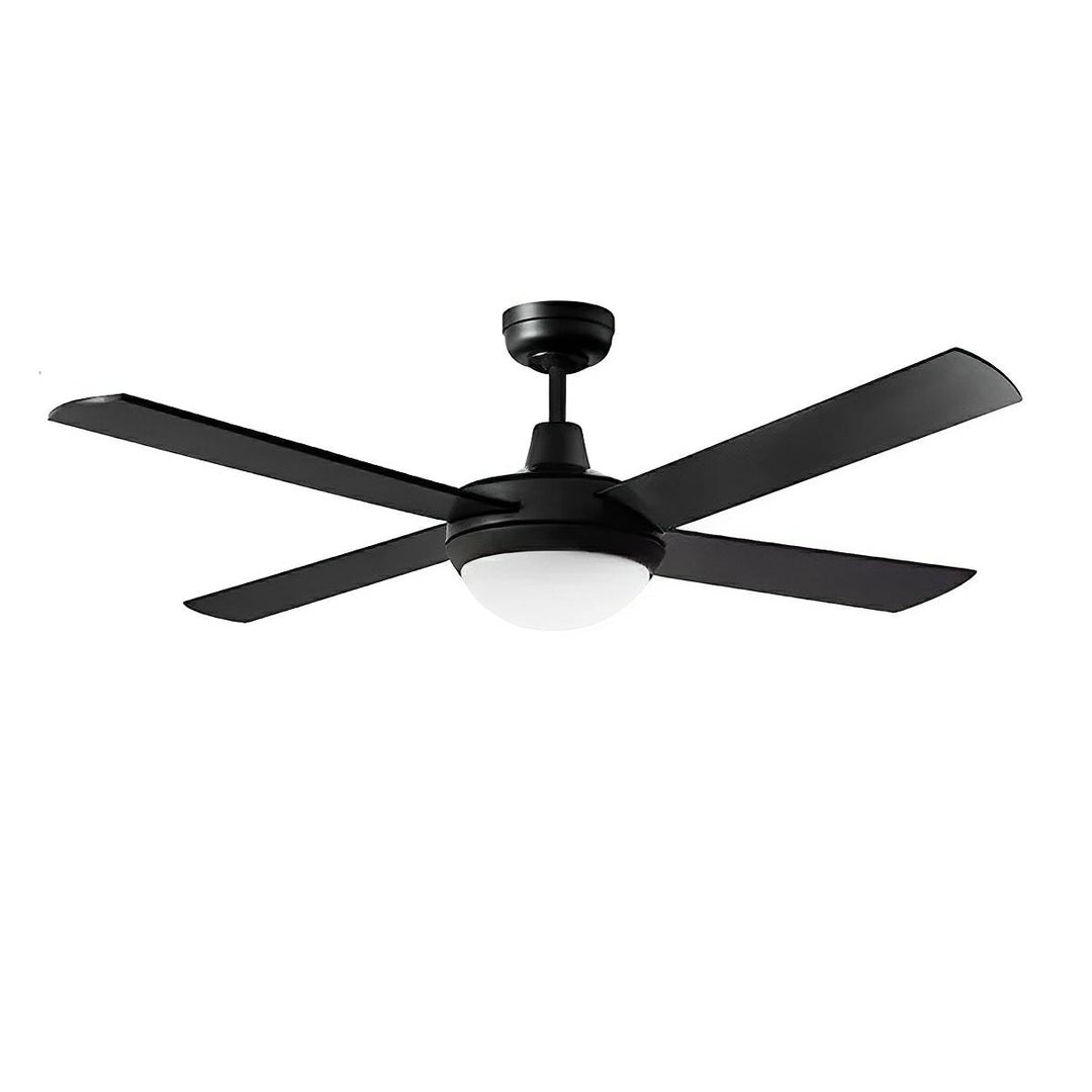 52" Lifestyle AC Ceiling Fan Brushed Aluminium, Matt Black, White with 2xE27 Light DLS1344 Martec Lighting