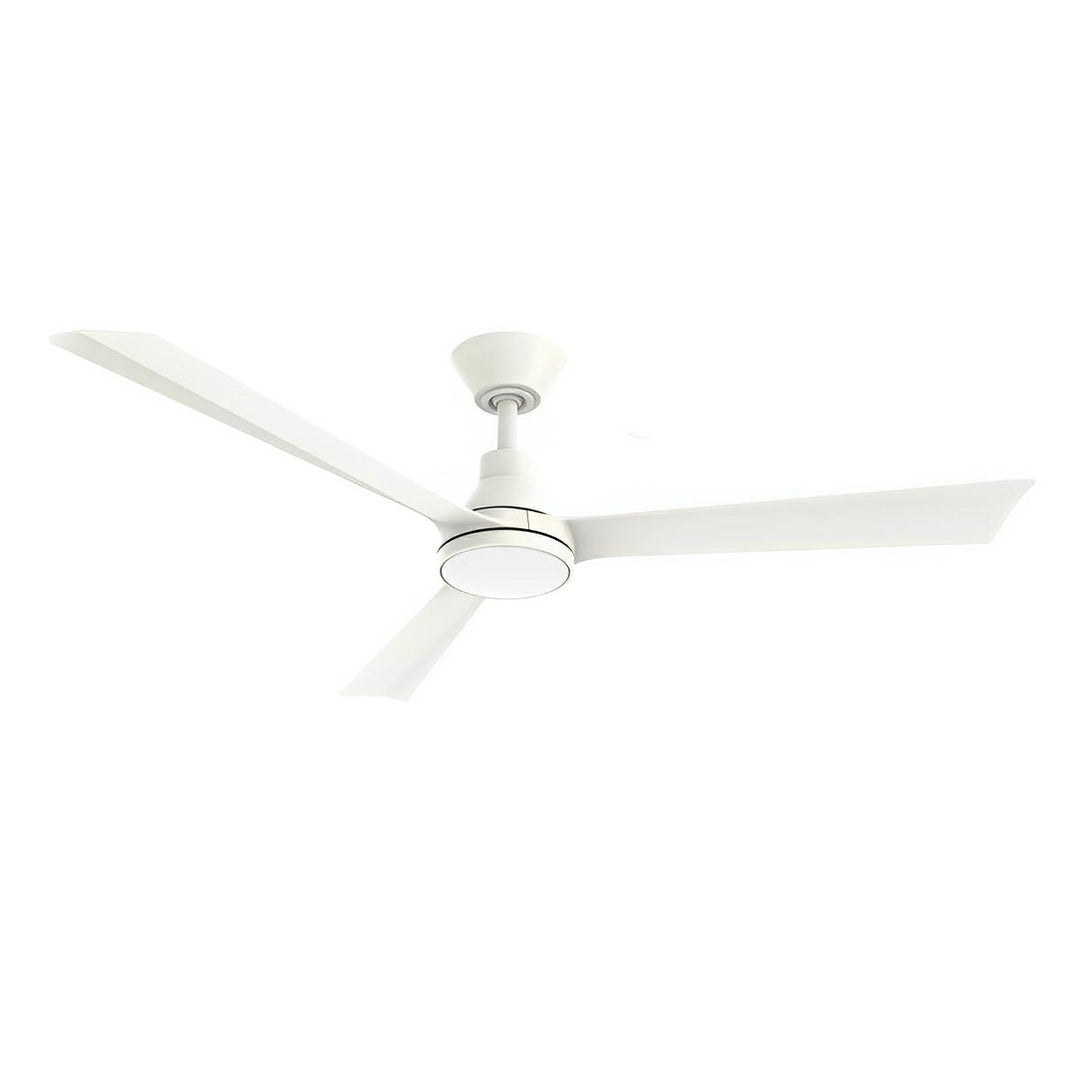 52" Riviera DC Ceiling Fan Matt Black, Matt White, Antique Bronze/Charcoal with Light MRDC1333WMartec Lighting