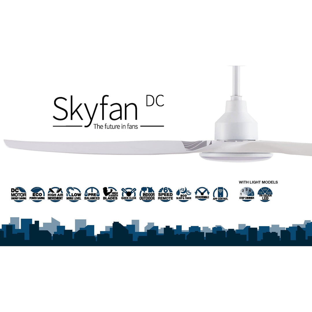 60" Skyfan DC Ceiling Fan Black, White, Light Oak SKY1503 Ventair