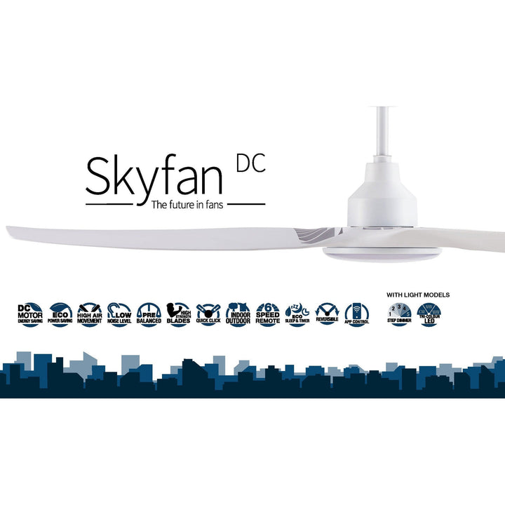 60" Skyfan DC Ceiling Fan Black, White, Light Oak SKY1503 Ventair