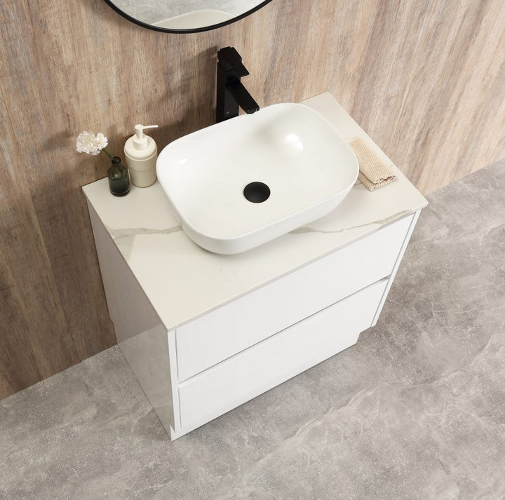 Caliber 750 White Wall Hung Vanity