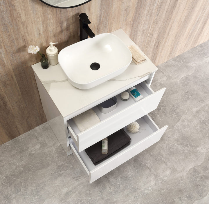 Caliber 750 White Wall Hung Vanity