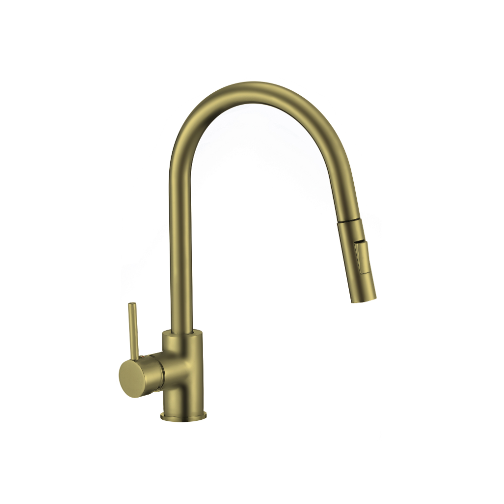 Classic Brushed Gold Pull Out Sink Mixer
