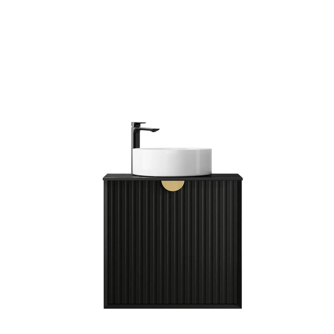 Marlo 600mm Matte Black Wall Hung Vanity