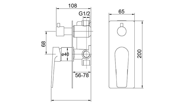 Zevio Diverter Shower Mixer Gun Metal