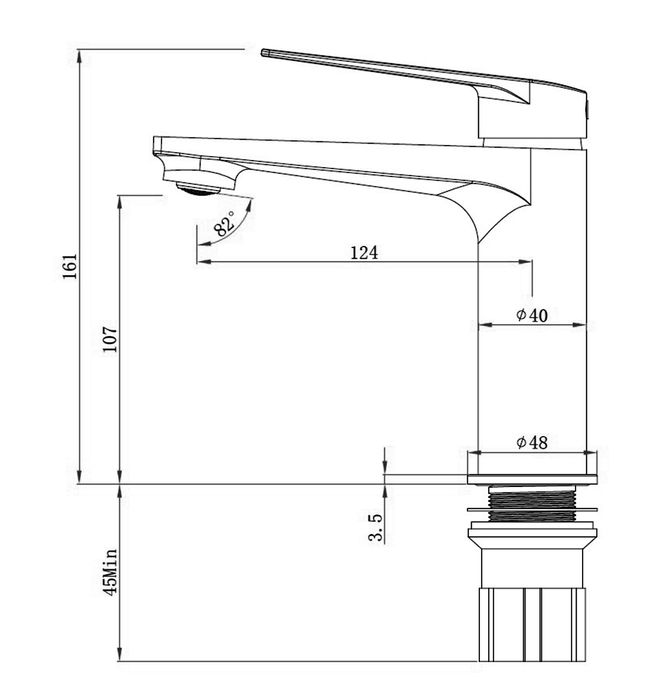Zevio Basin Mixer Brushed Gold