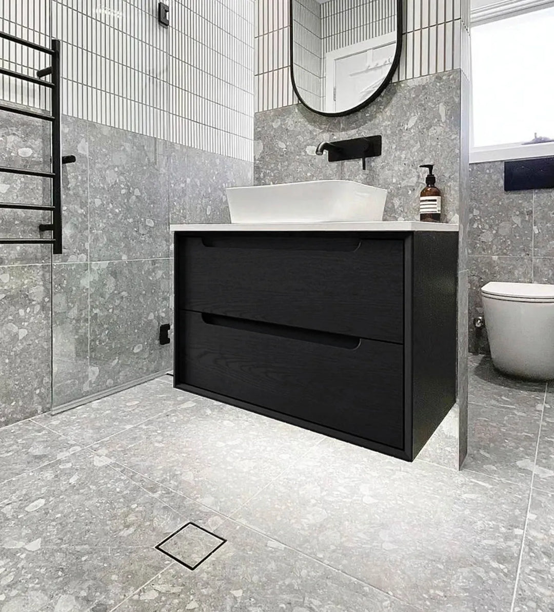 Smart 115 Matte Black Square Tiles Waste | Sleek Modern Bathroom Drain
