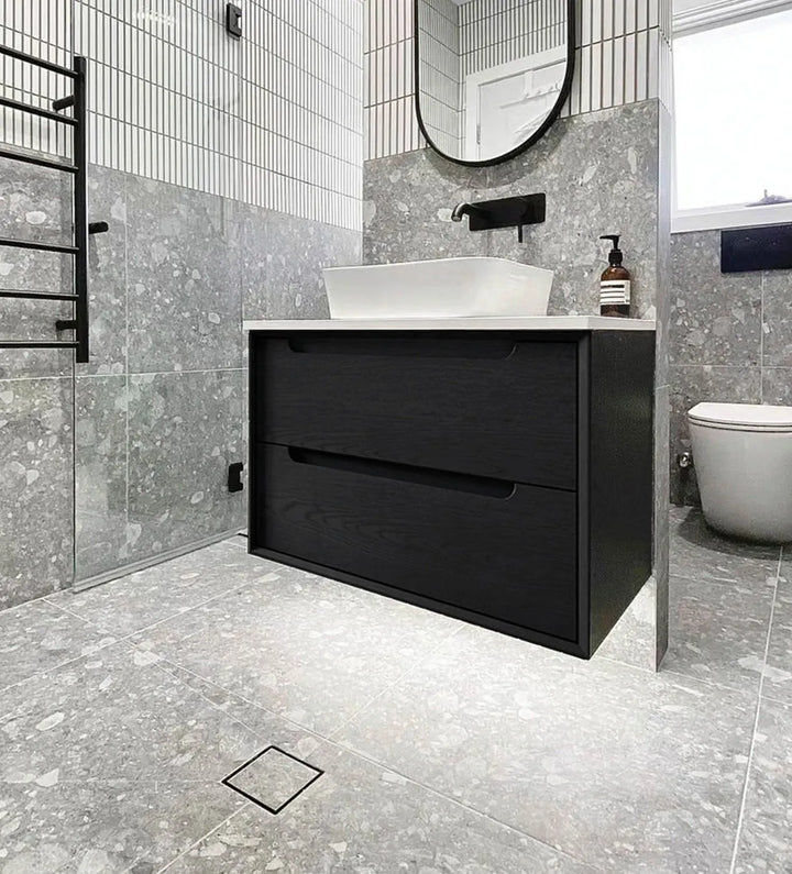 Smart 115 Matte Black Square Tiles Waste | Sleek Modern Bathroom Drain
