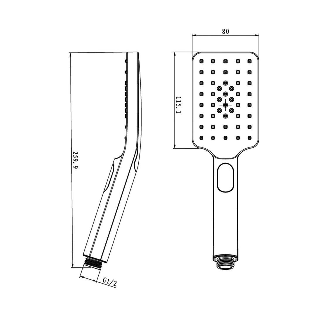 Taran 250mm Brushed Gold Twin Shower On Rail Top Inlet Square