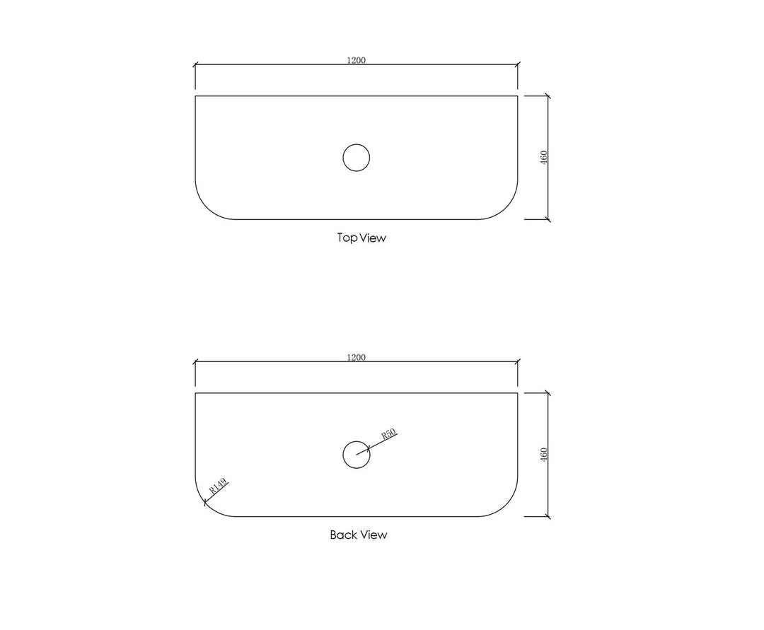Vanity Top - 1200mm Natura Carrara Marble Top