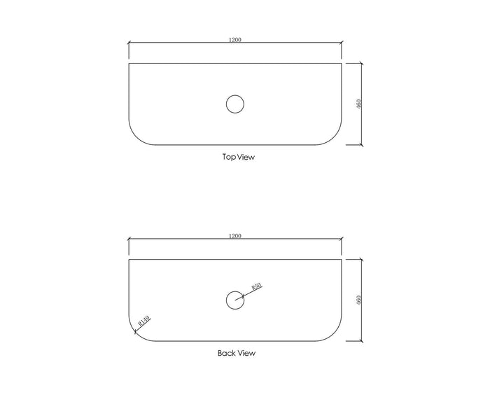 Vanity Top - 1200mm Natura Carrara Marble Top