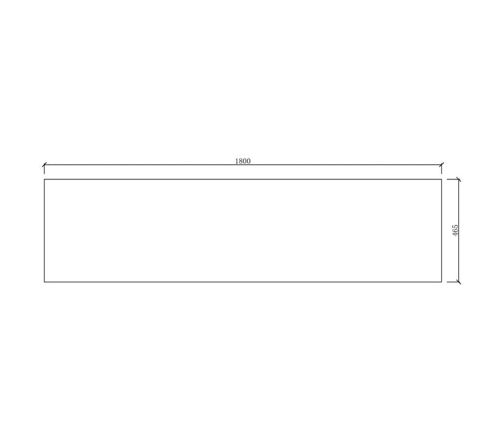 Solid Surface 1800x465x20 Cloudy Carrara Top No Hole