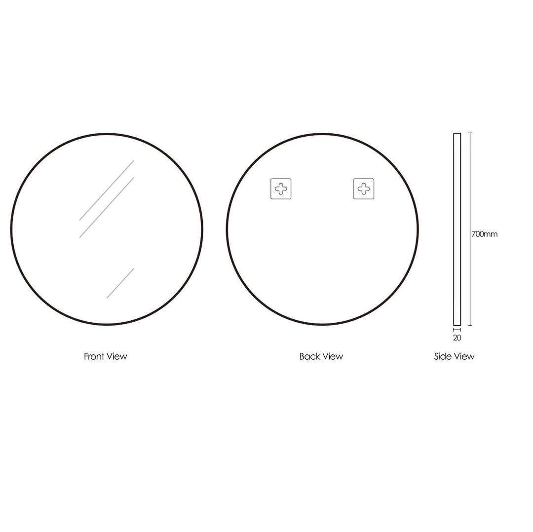 London 700mm White Metal Frame Mirror