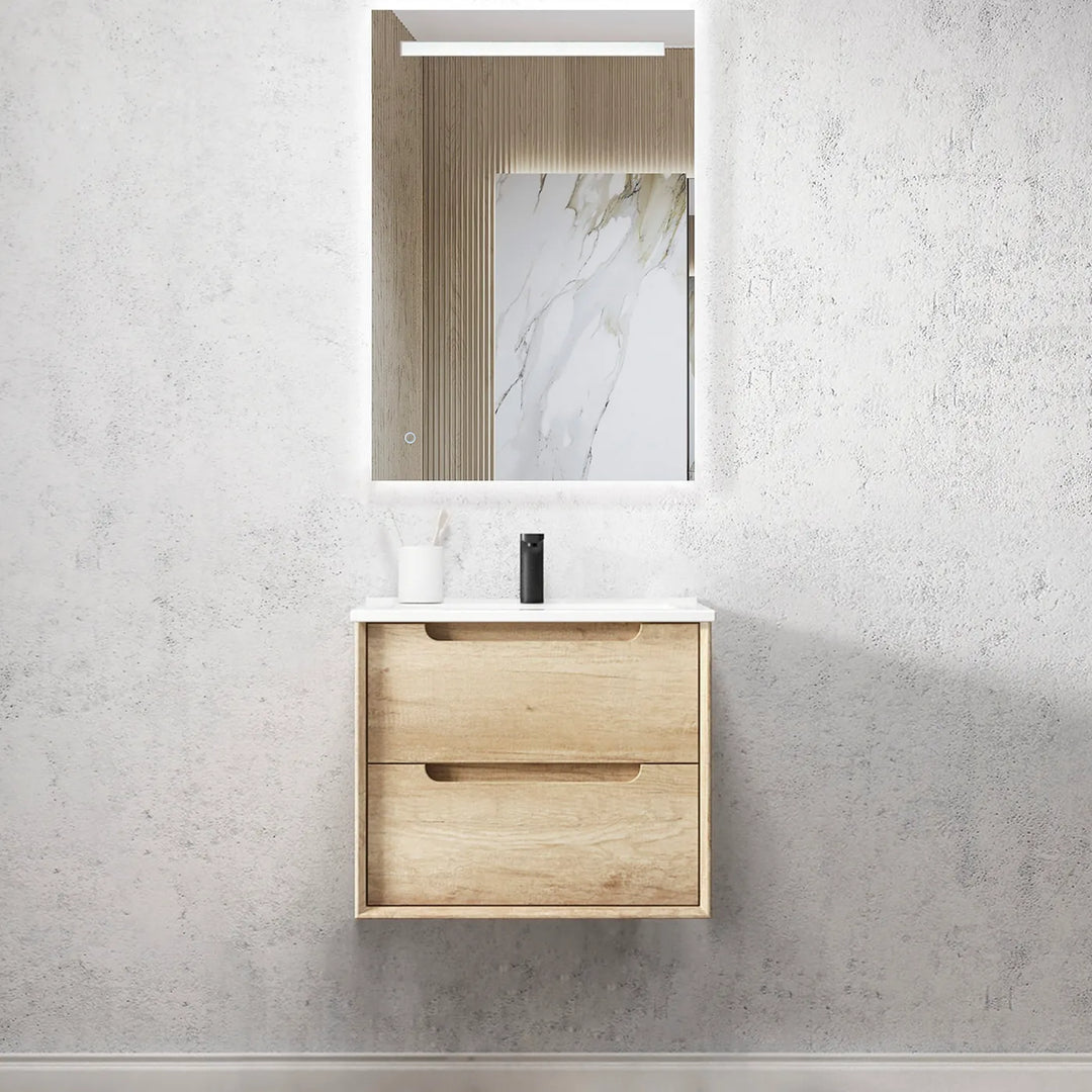 Byron 600mm Natural Oak Wall Hung Vanity