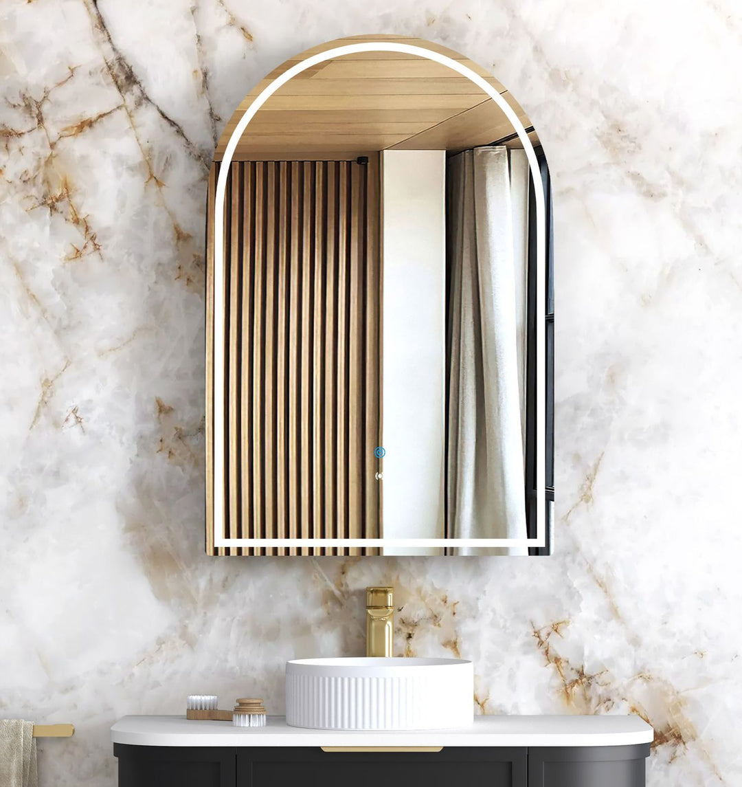 LED Archie 900x600 Black Oak Shaving Cabinet