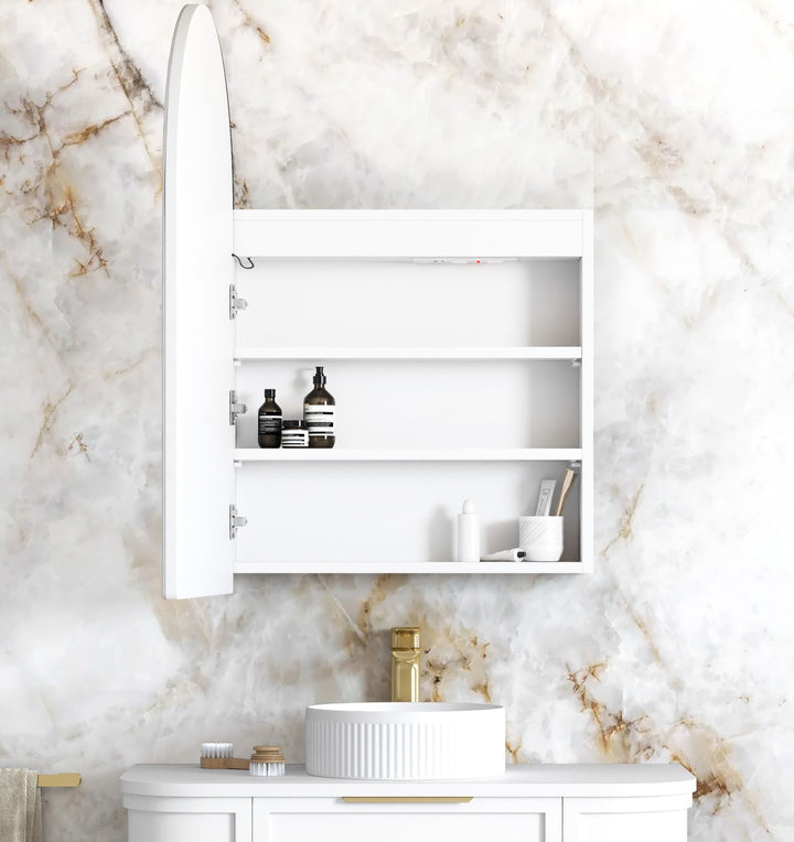 LED Archie 900x600 White Shaving Cabinet