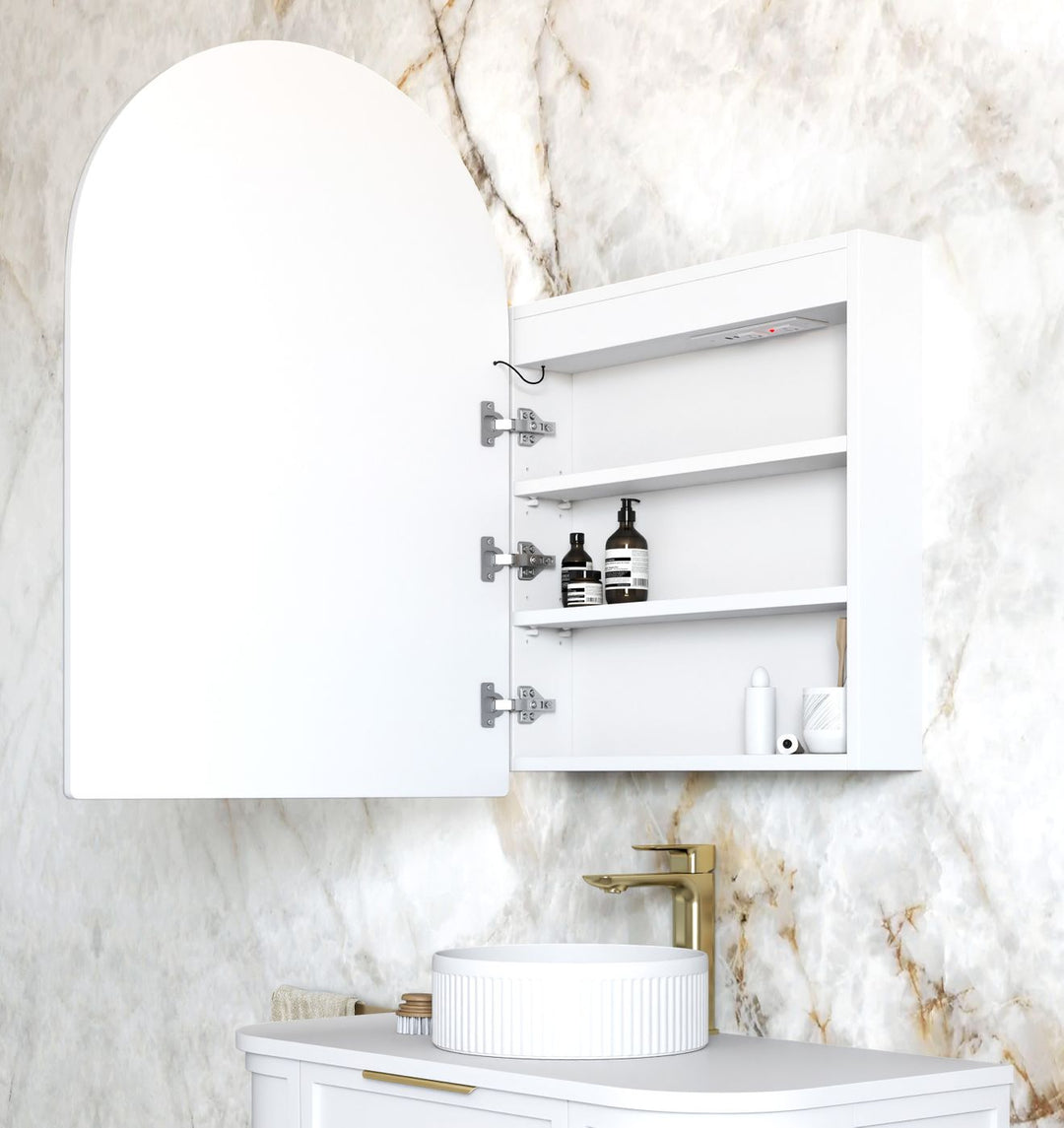 LED Archie 900x600 White Shaving Cabinet