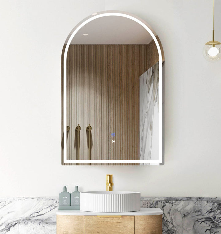 LED Archie 900x600 Natural Oak Shaving Cabinet