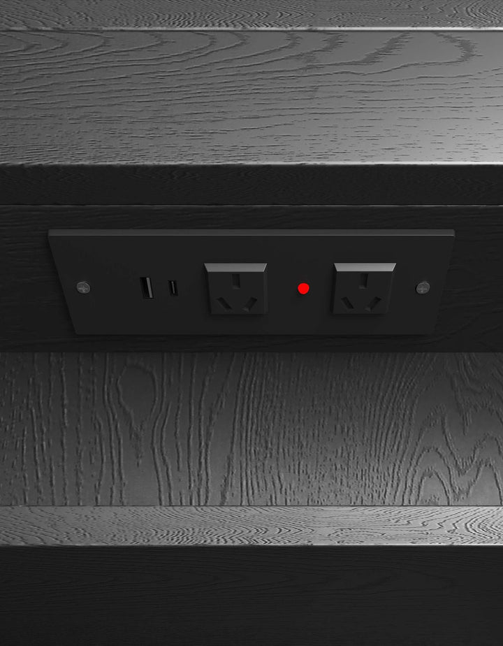 LED Newport 900x450 Black Oak Shaving Cabinet Soft Square - Premium Edition