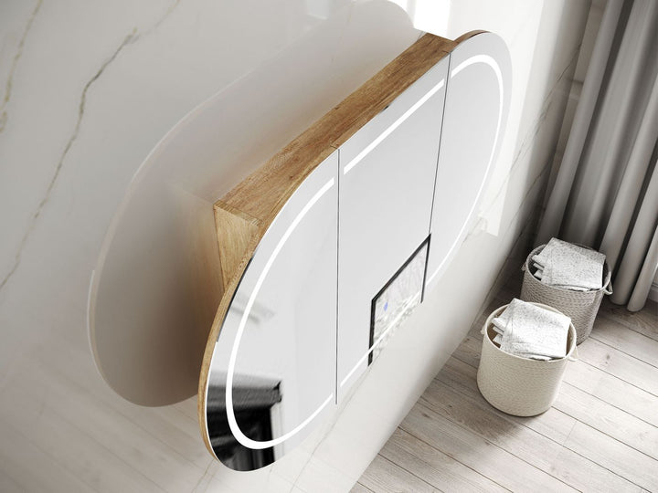 LED Bondi 1800x900 Natural Oak Shaving Cabinet - Premium