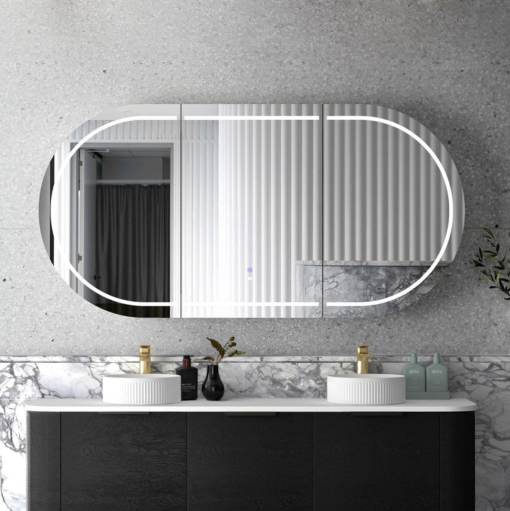 LED Bondi 1800x900 Black Oak Shaving Cabinet - Premium