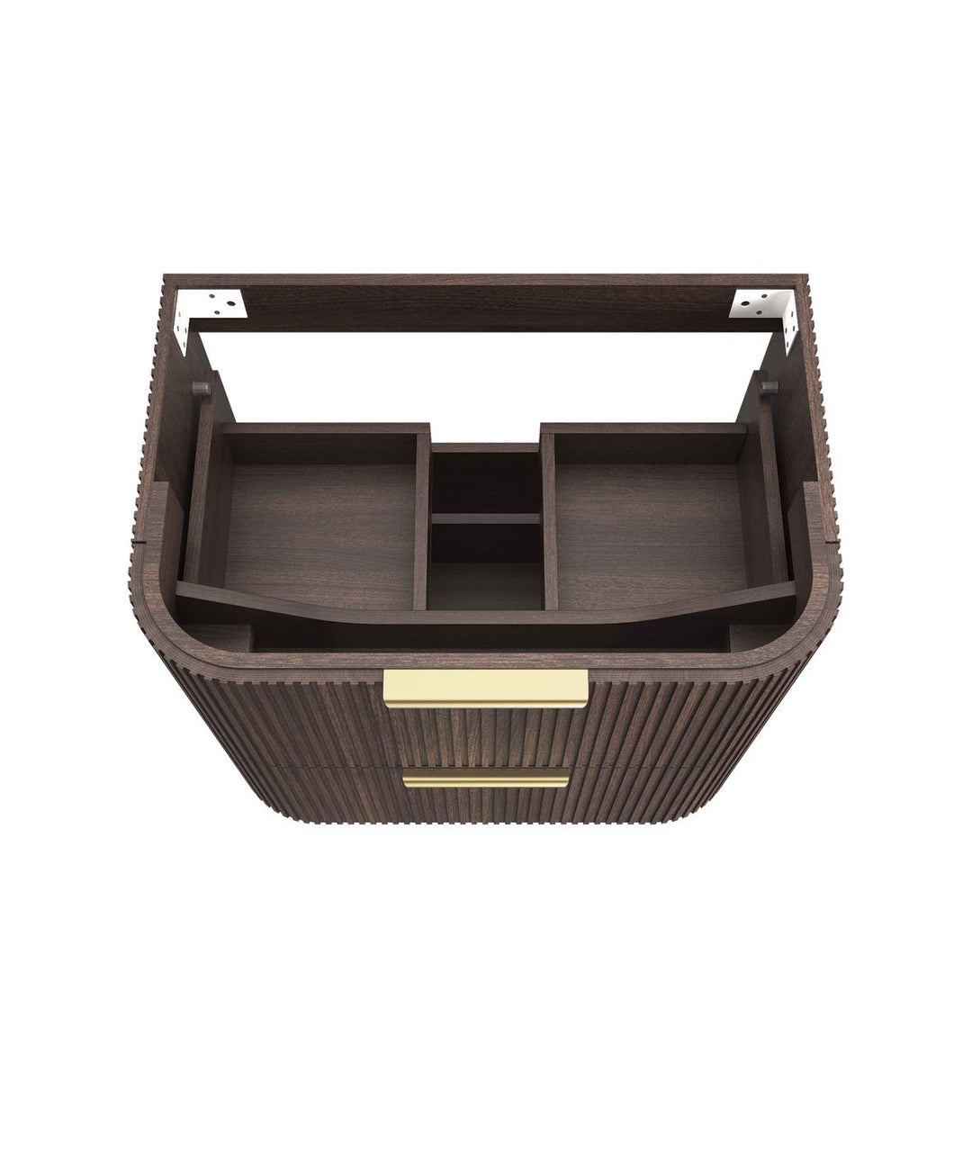 Havana Fluted 750mm Sable Walnut Wall Hung Curve Vanity
