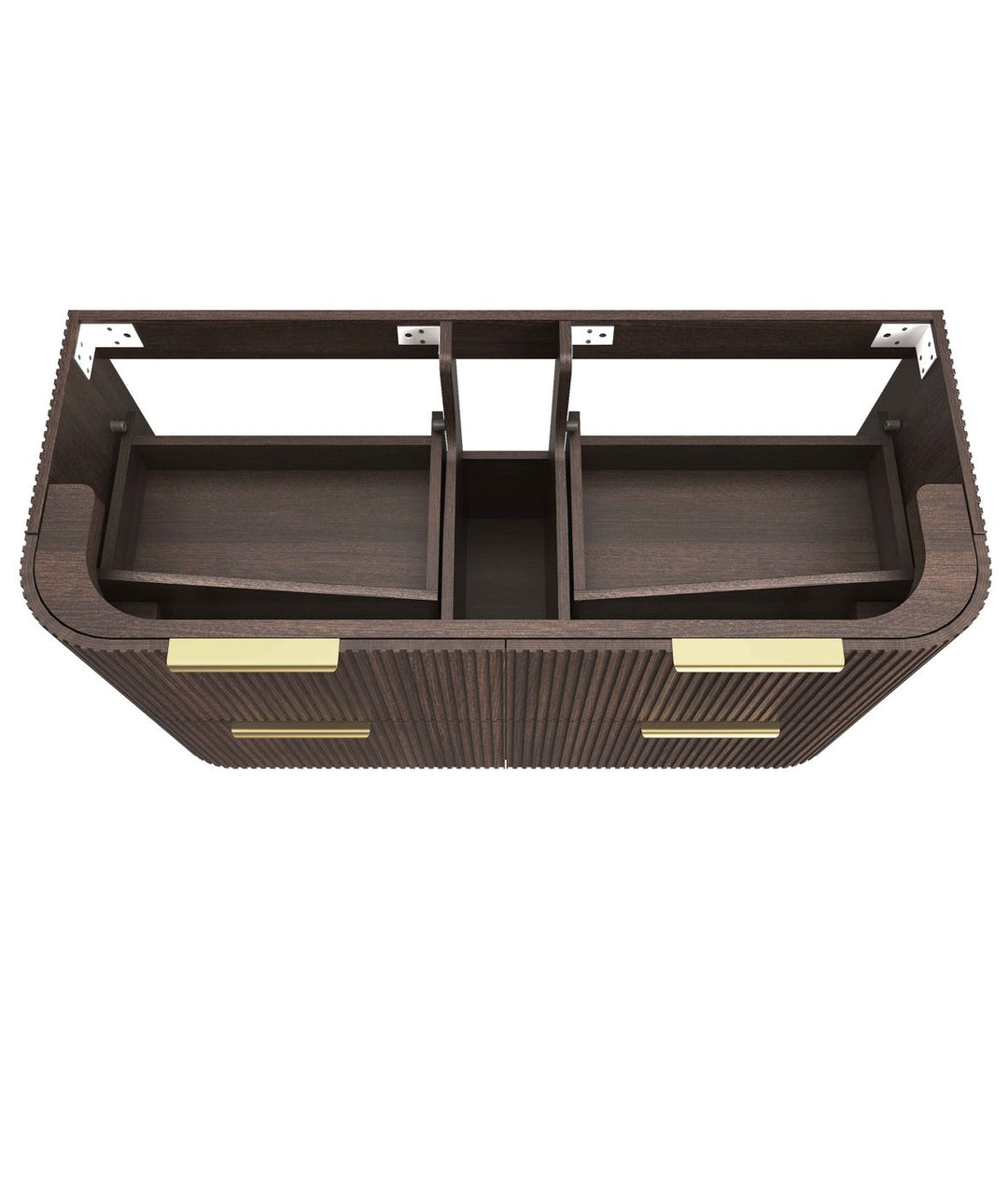 Havana Fluted 1200mm Sable Walnut Wall Hung Curve Vanity