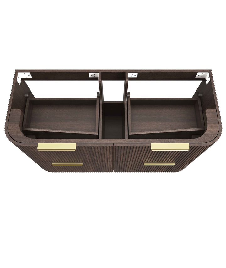 Havana Fluted 1200mm Sable Walnut Wall Hung Curve Vanity