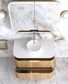 Havana Fluted 900mm Woodland Oak Wall Hung Curve Vanity